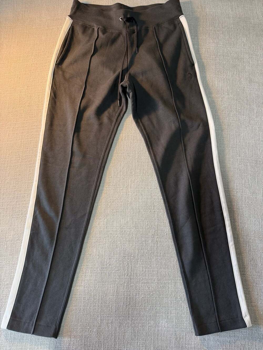 Polo Ralph Lauren Black Track Joggers with White Side Stripe